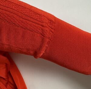 Pink Tartan Pointinelle Detail Sweater Womens Small Aperol Deep Orange Knit